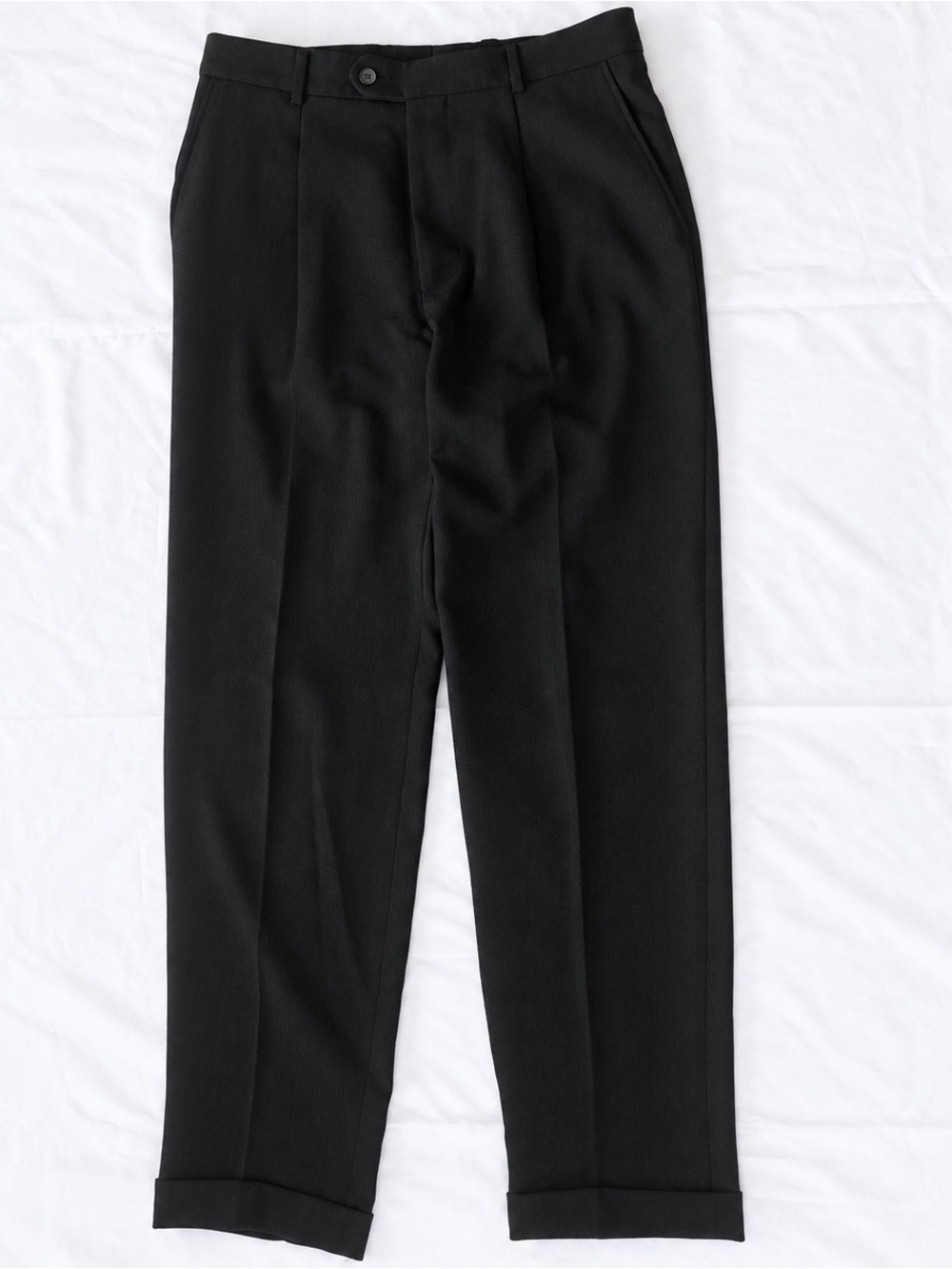 Hugo Boss Men’s 34R Charcoal Virgin Wool Straight Leg Cuffed Dress Pants